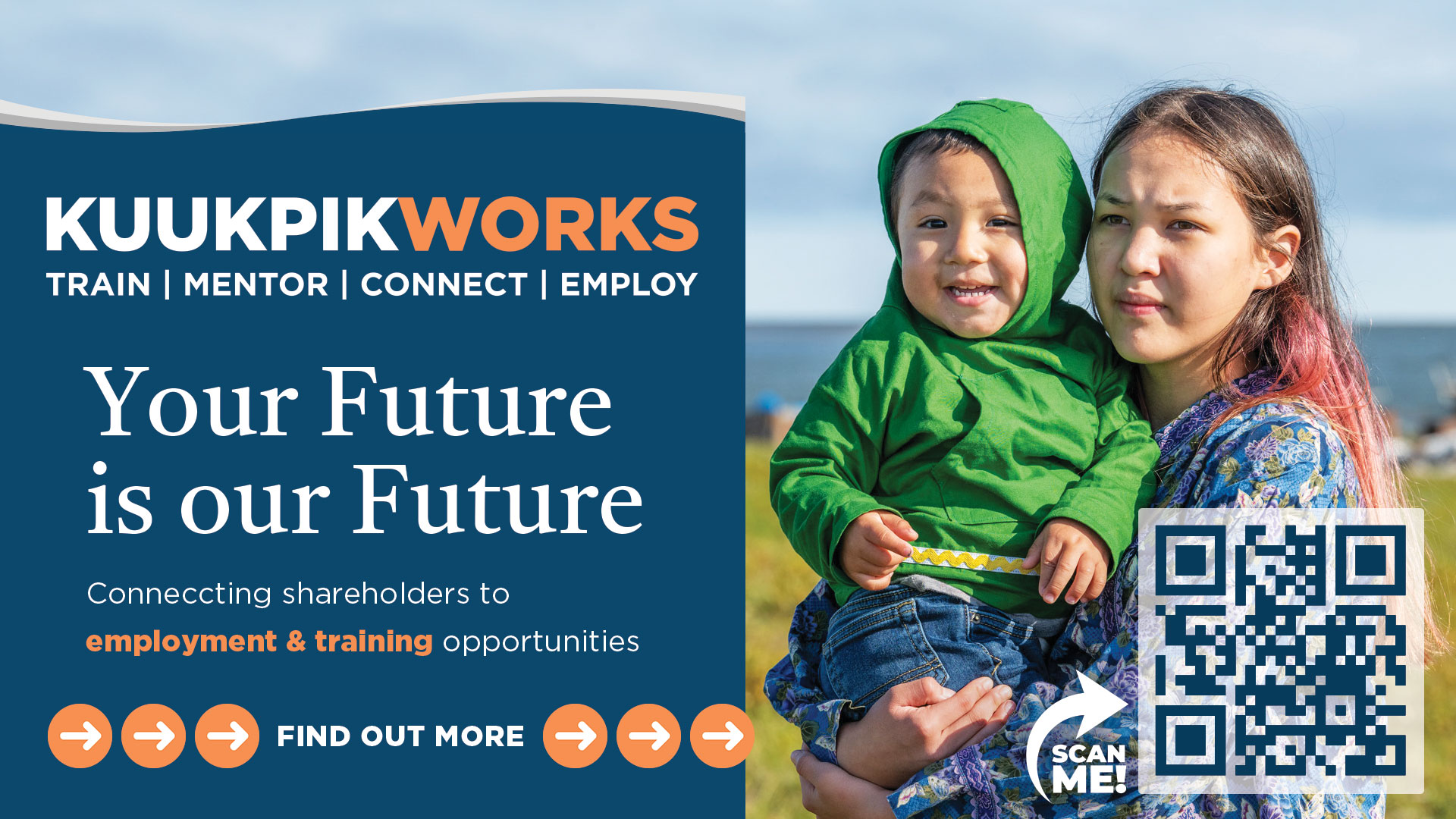 Kuukpik Works Train Mentor Connect Employ with QR code
